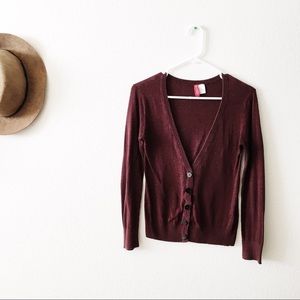 H&M MAROON CARDIGAN